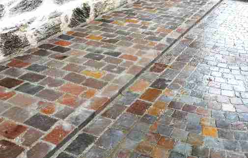 Pavés grès d'Inde Trottoir et cour en pavés grès
